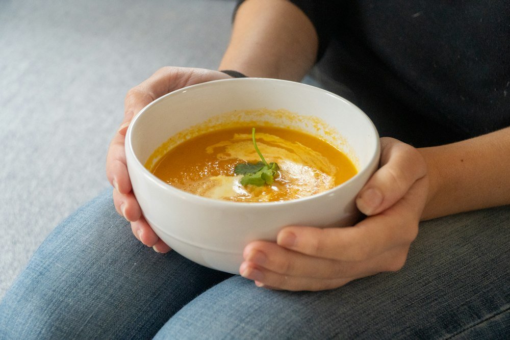 Crema de verduras hecha con batidora de vaso